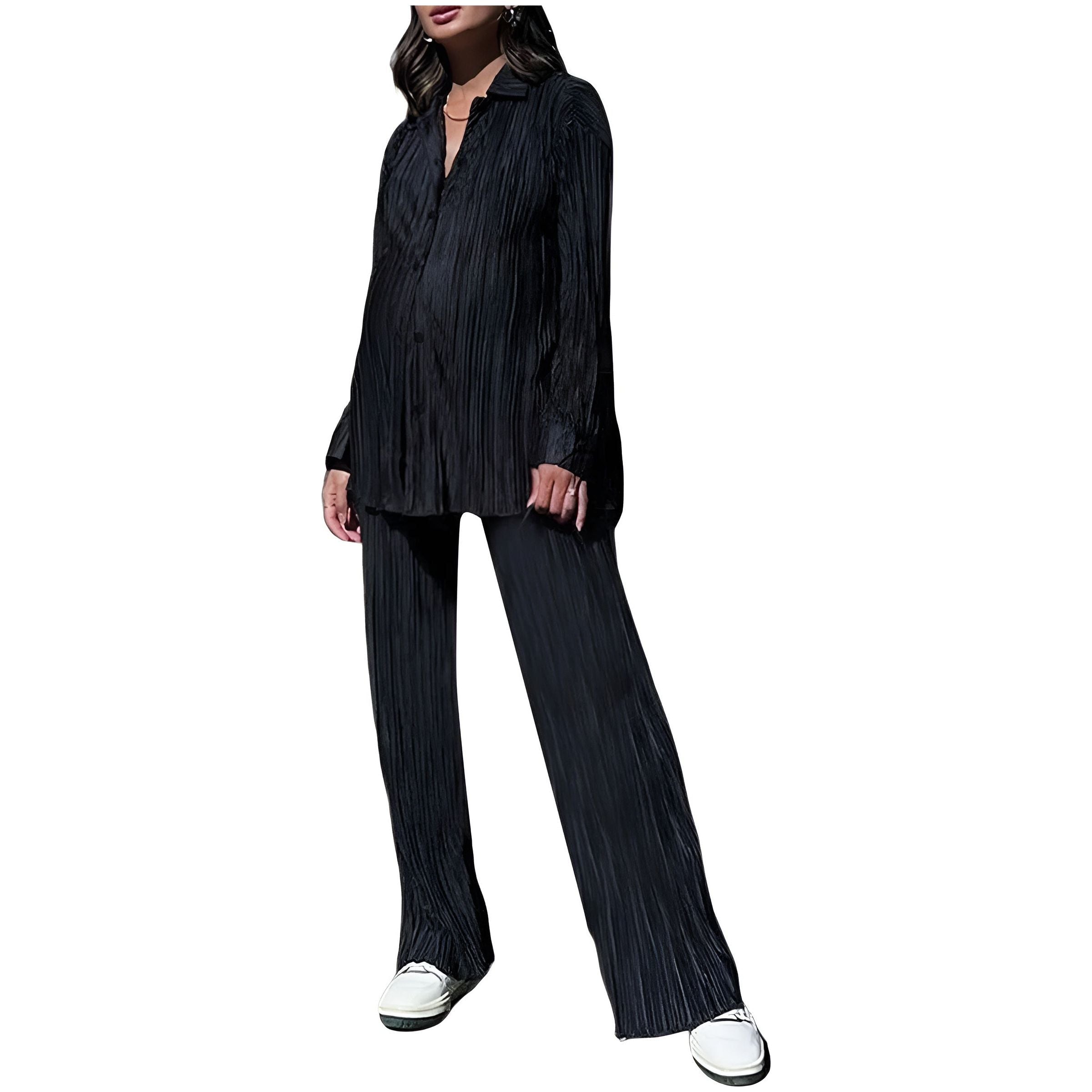 Amadea Set - Lässiges zweiteiliges Set in Unifarben (Top + Hose)
