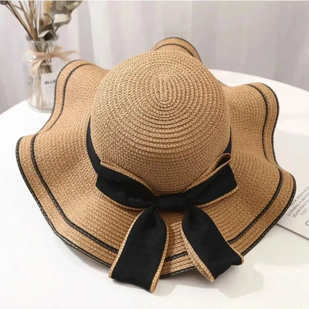 Aliza StrawHat - Frauen Casual BowtieTravel Strand Hut – Bild 2